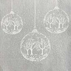 20 serviettes boule à neige argent – 25 x 25 cm