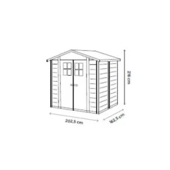 Abri de jardin en résine beige Foresta Evo - 181 x 220 x 216 cm