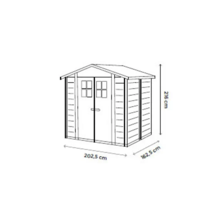 Abri de jardin en résine beige Foresta Evo - 181 x 220 x 216 cm