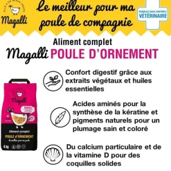 Aliment complet beau plumage pour volaille en sac jaune de 4 kg