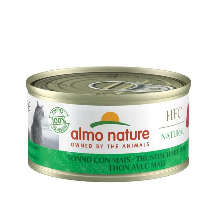 Aliment pour chat Thon avec maïs en boite de 70 g