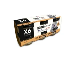 Alimentation humide pour chat pâtées à base de poulet et de dinde recette n°21 HamiForm - 6 pots x 80 g