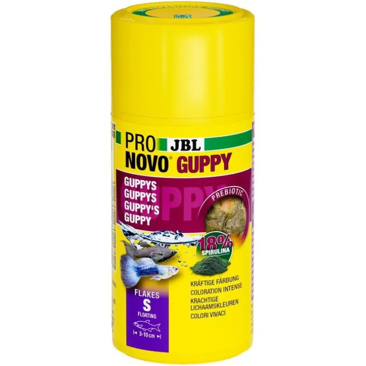 Alimentation pour guppys et poissons ovovivipares JBL Pronovo flocons – 100 ml