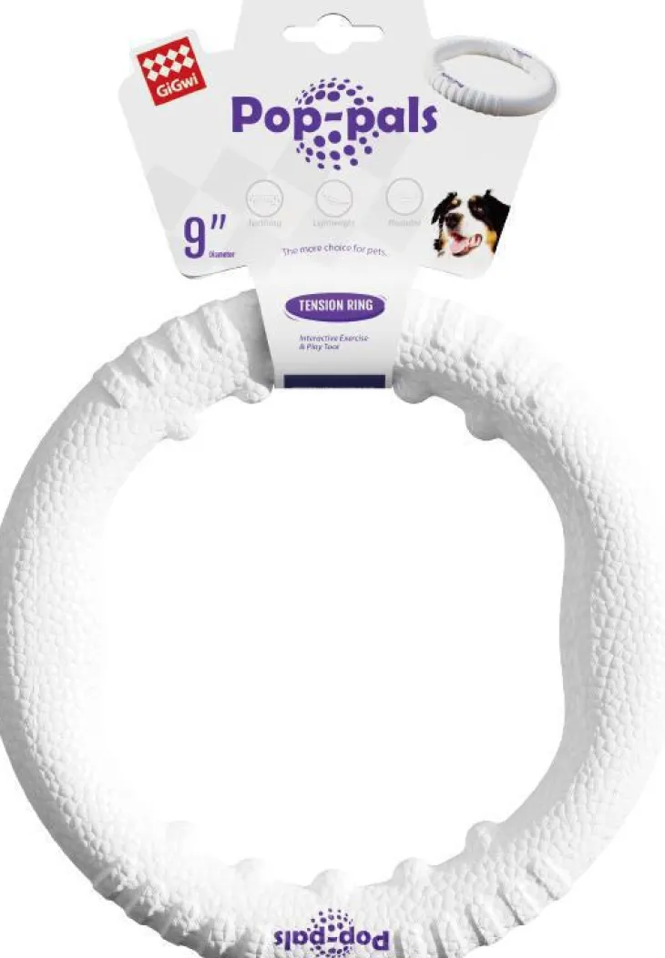 Anneau pour chien coloris blanc ultra résistant Bubimex Gigwi Pop-pals – Ø 22 cm