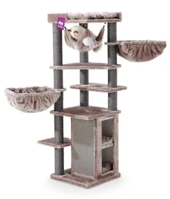 Arbre à chat coloris cappuccino Petrebels Ramses 158 - 50 x 50 x 158 cm