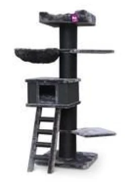 Arbre à chat coloris noir Petrebels Ragdoll 180 – 60 x 60 x 180 cm
