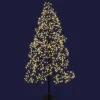 Arbre lumineux noir à 600 micro-LED blanc chaud + 150 flash intérieur/extérieur - 120 cm