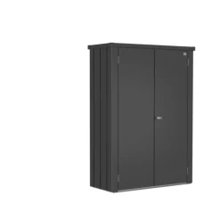 Armoire pour terrasse Romeo coloris gris en acier galvanisé - 132 x 57 x 81 cm