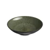 Assiette à salade et pâtes en grès Hypnose coloris vert et noir - Ø 19 cm