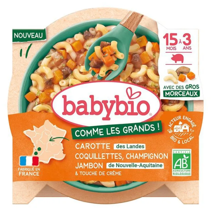 Assiette bio de macaroni et légumes du soleil Babybio - 200 g