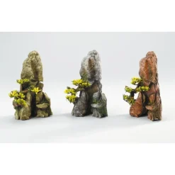 Assortiment de décors avec bonsaï pour aquarium 17,2 cm