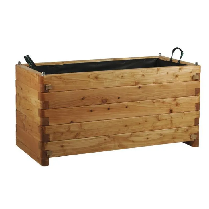 Bac rectangulaire en bois de Mélèze huilé Robin Hood Renata - 100 x 50 x 50 cm