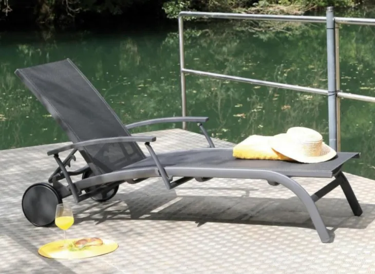 Bain de soleil élégance en aluminium, graphite - PROLOISIRS BBM