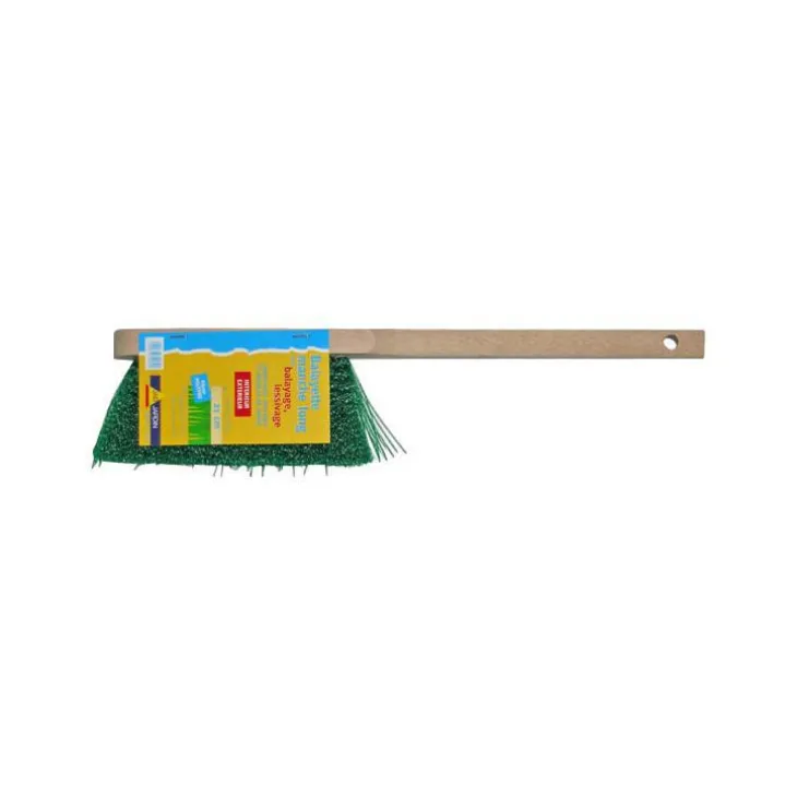 Balayette à long manche beige/vert 41 cm