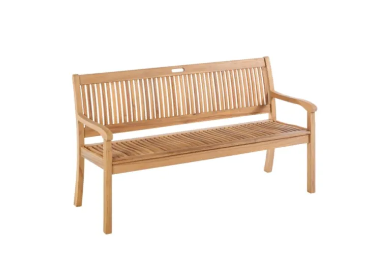 Banc Séquoïa coloris beige en bois - 158 x 88 x 65 cm