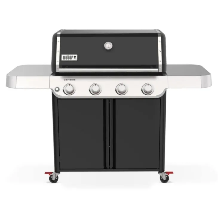 Barbecue à gaz en acier émaillé noir Weber Genesis E-415 - 68,5 x 164 x 122 cm