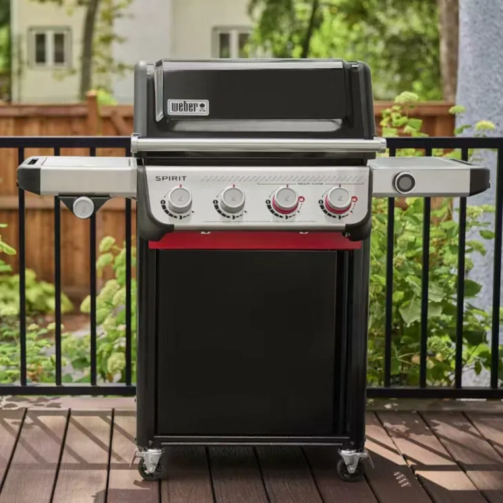 Barbecue au gaz Spirit EP-435 coloris noir en acier émaillé Weber - 118 x 65 x 13 cm