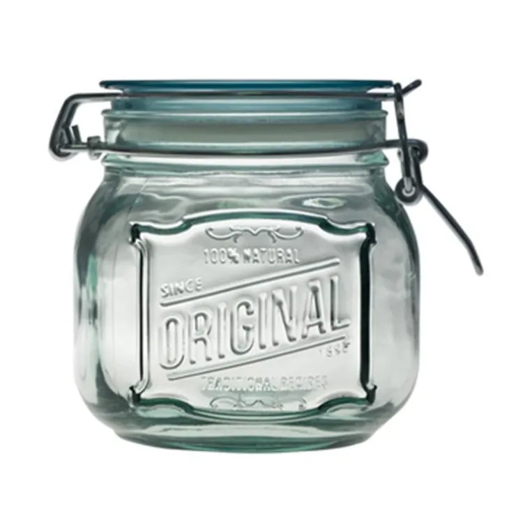 Bocal de conservation coloris transparent en verre recyclé clik original - 0,8 L