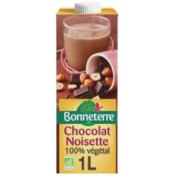 Boisson bio chocolat noisette à base de riz Bonneterre - 1 L