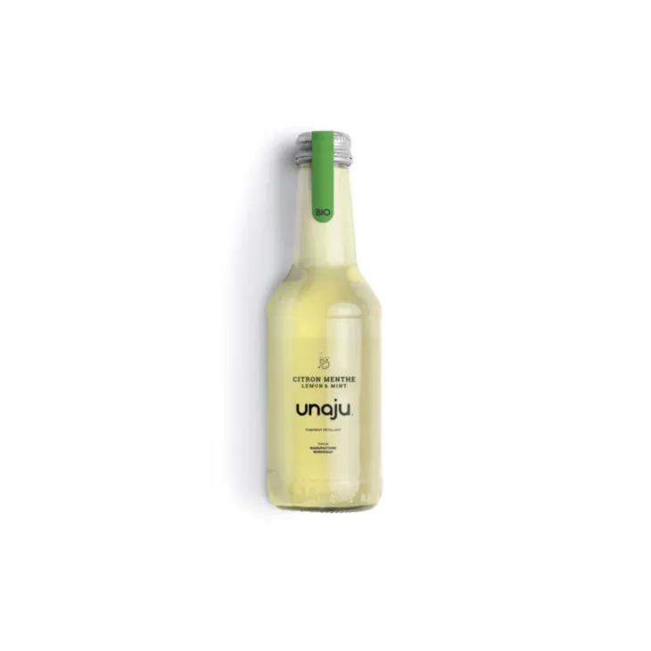 Boisson bio Citron Menthe en bouteille Unaju - 25 cl