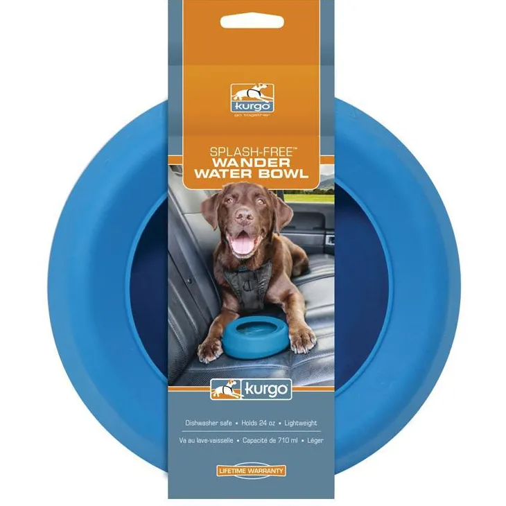 Bol anti-débordement pour chien coloris bleu Kurgo Splash - 22,8 x 18 x 7,6 cm