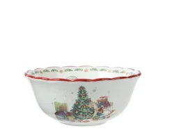 Bol décor ours et sapin coloris multicolore en dolomite - Ø 15 cm