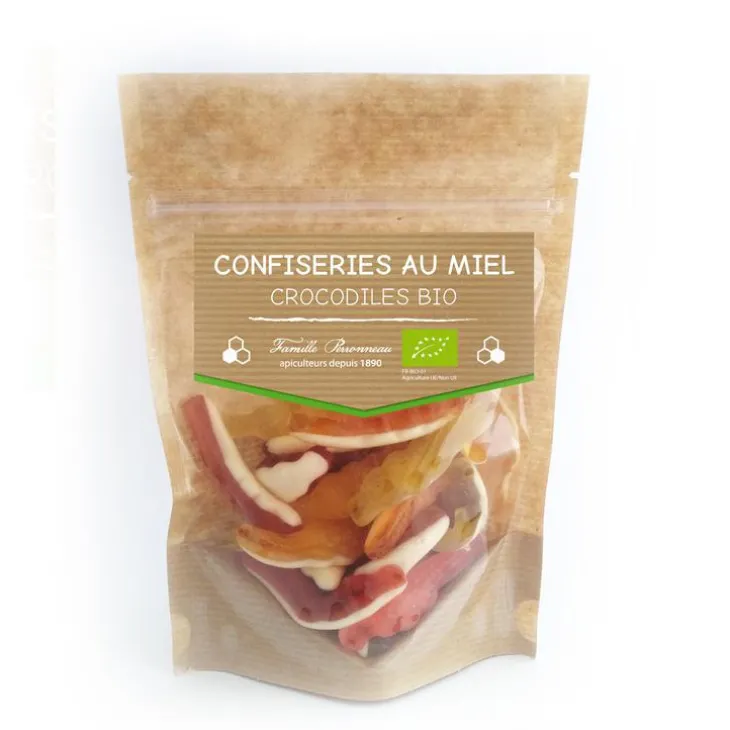 Bonbons bio au miel crocodiles - 120 gr