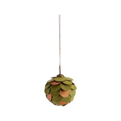 Boîte de 6 pommes de pin à suspendre en papier multicolore - 5 cm