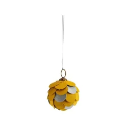 Boîte de 6 pommes de pin à suspendre en papier multicolore - 5 cm