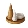 Bougeoir rond en céramique blanche Amira - Ø 13 x H 12 cm