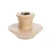 Bougeoir toupie en bois de manguier blanchi - Ø 9 x H 6 cm