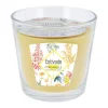 Bougie 3 mèches jaune à la citronnelle dans verre Estivade - Ø 13,5 x H 12,5 cm