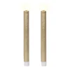 Bougie cierge longue dorée imitation cire à LED blanc chaud pour intérieur - Ø 2,2 x H 24,5 cm