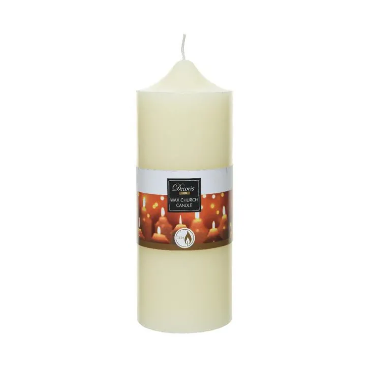 Bougie en cire ivoire H 20 x Ø 7,5 cm