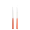 Bougie flambeau dîner coloris orange en cire - 30 cm