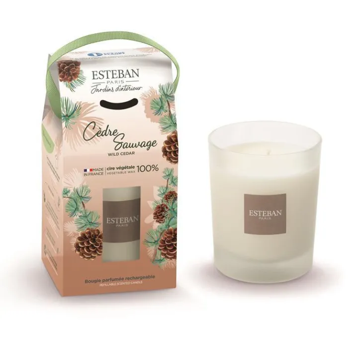 Bougie initiale parfumée Esteban senteur Cèdre sauvage - 180 g