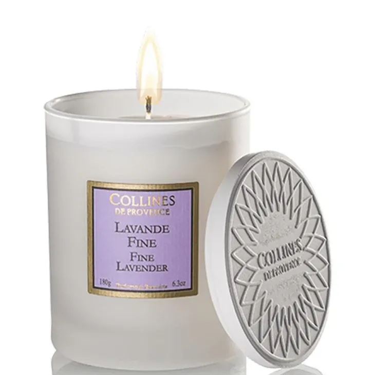 Bougie parfumée blanche les Naturelles senteur lavande fine 180 g