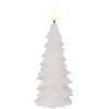 Bougie sapin blanc imitation cire à LED blanc chaud pour intérieur - Ø 8 x H 19,3 cm