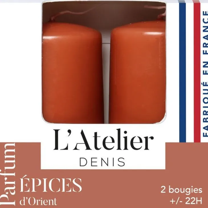 Bougies cylindriques Terracotta parfum épices L’Atelier de Denis - L’étui de 2