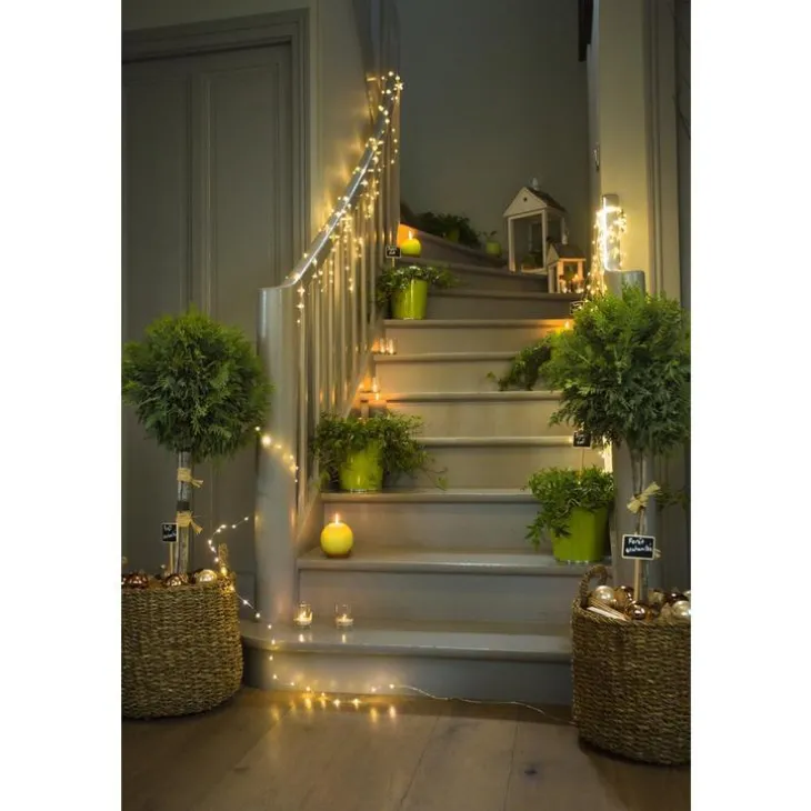 Bouquet de 3 guirlandes lumineuses à pile 20 LED blanc 1 m
