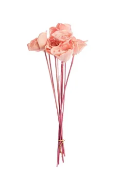Bouquet de 8 roses artificielles bombay coloris rose - Ø 8 cm x 40 cm