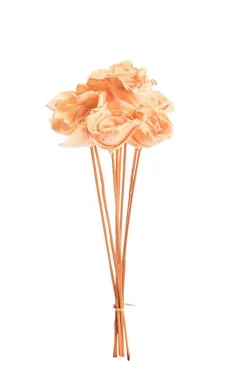 Bouquet de 8 roses artificielles bombay coloris orange - Ø 8 cm x 40 cm