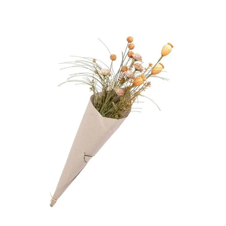 Bouquet de fleurs sèches artificielles coloris assortis H 60 x Ø 14 cm