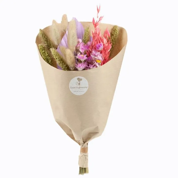 Bouquet de fleurs séchées Dining Lilas coloris violet - Ø 25/30 cm x H 50 cm