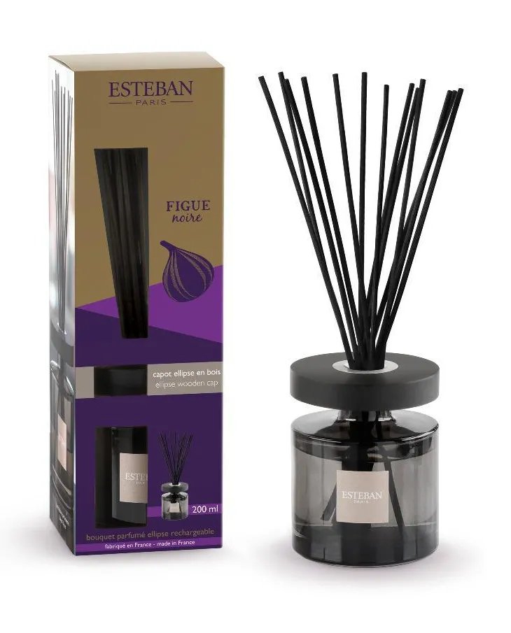 Bouquet parfumé et recharge Esteban Ellipse violet parfum Figue noire - 200 ml