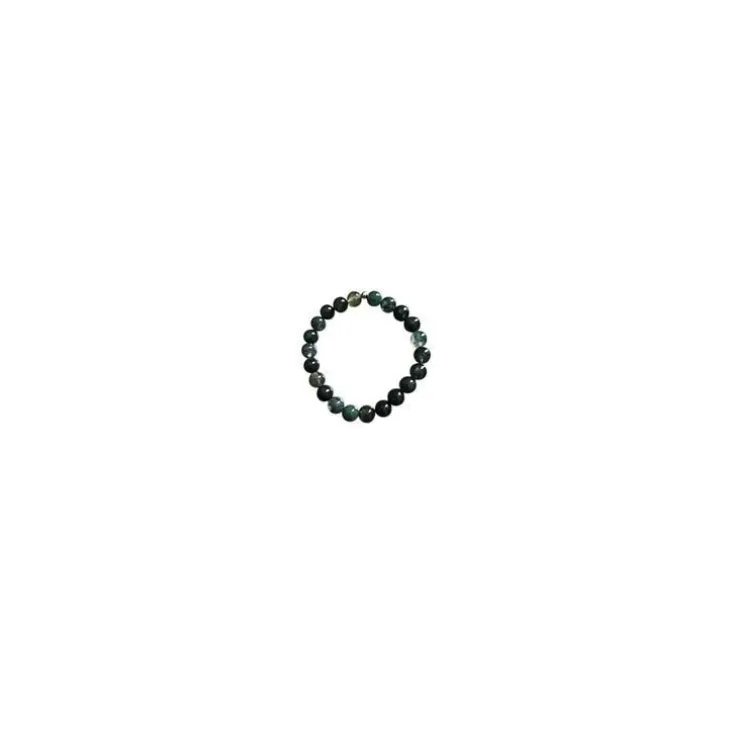 Bracelet agate vert mousse homme