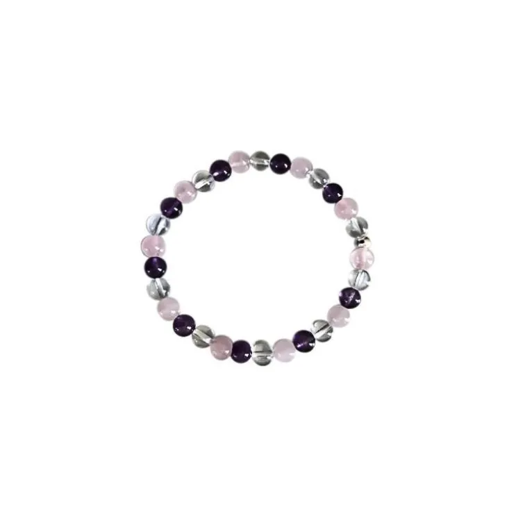 Bracelet améthyste cristal quartz rose 8mm