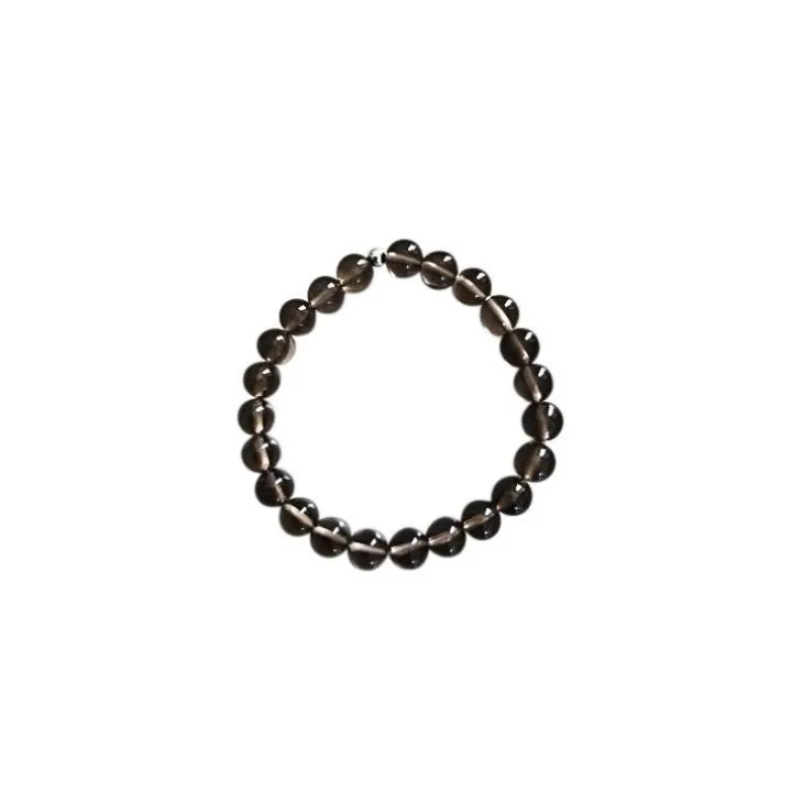 Bracelet quartz fumé marron 6mm