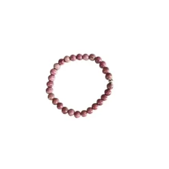 Bracelet rhodonite rose 6mm