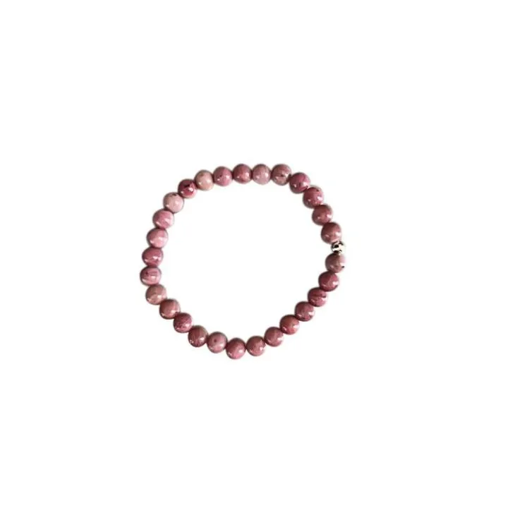 Bracelet rhodonite rose 6mm